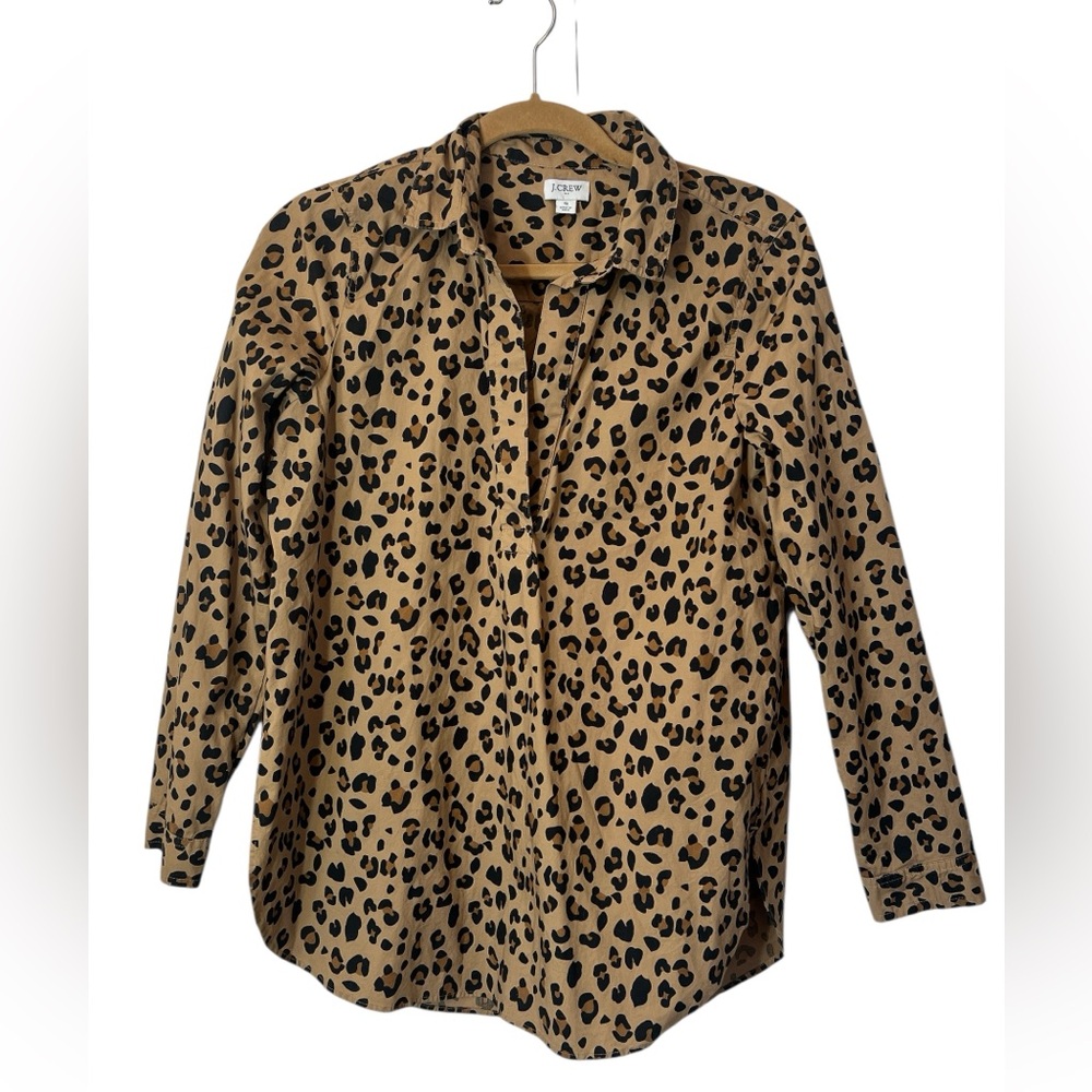 J Crew Outlet Women's Animal Print Long Sleeve Blouse Size S Mob Wife Animal